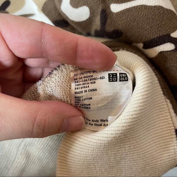 Uniqlo SPRZNY Andy Warhol Camo Sweatshirt Xlarge - Picture 5 of 5